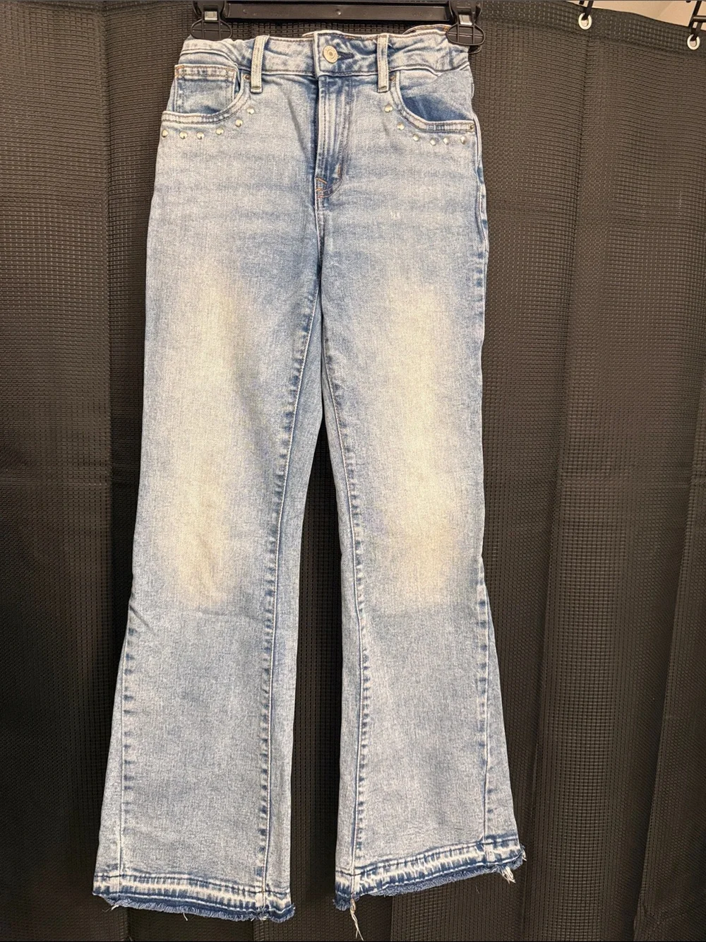 Gap Girl’s 70’s Flare Light Wash Flared Jeans with Stud Detail Sz 12